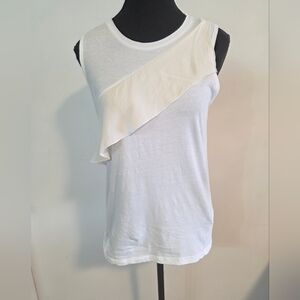 Proenza Schouler silk trimmed cotton tank Sz XS (Ptp 18")